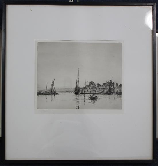 Harold Wyllie (1880-1973) Medina River; Entrance to Portsmouth Harbour and Yarmouth, largest 7.5 x 9.75in.